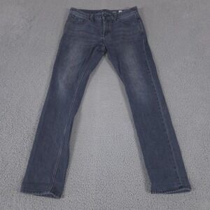 Volcom Jeans Mens 31 Blue Solver Modern Tapered Medium Wash Denim Preppy Skater